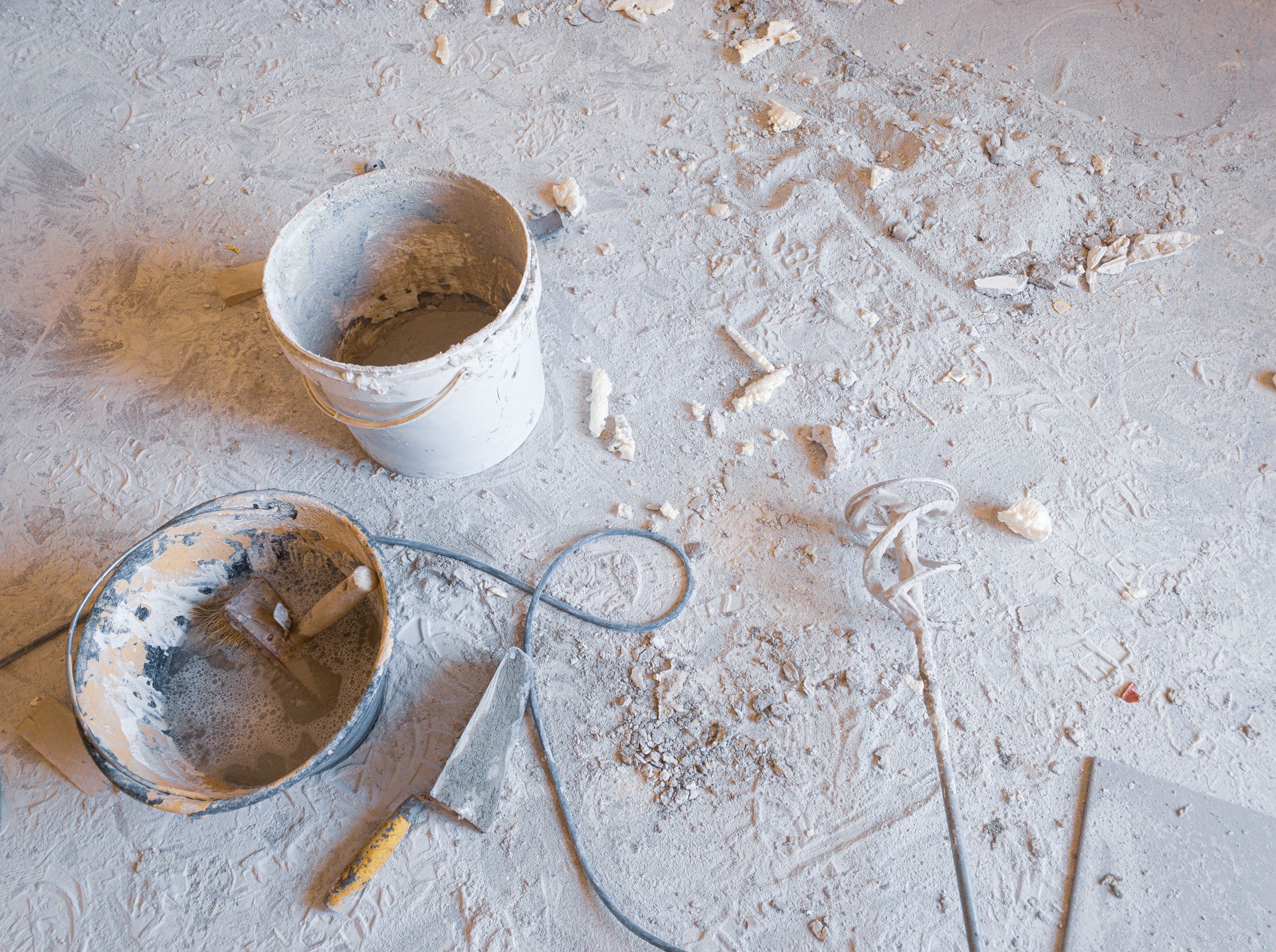 two buckets on a construction site
