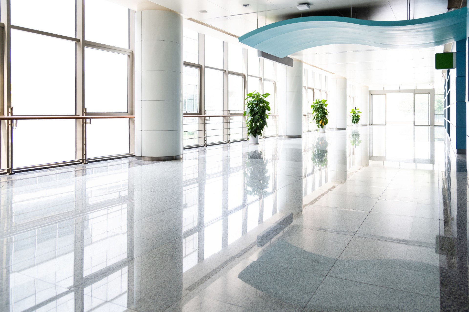 Entrance hall of modern office building